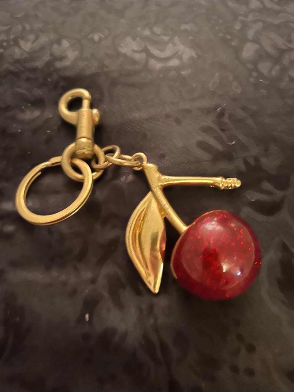 Bag purse charm cherry key ring
